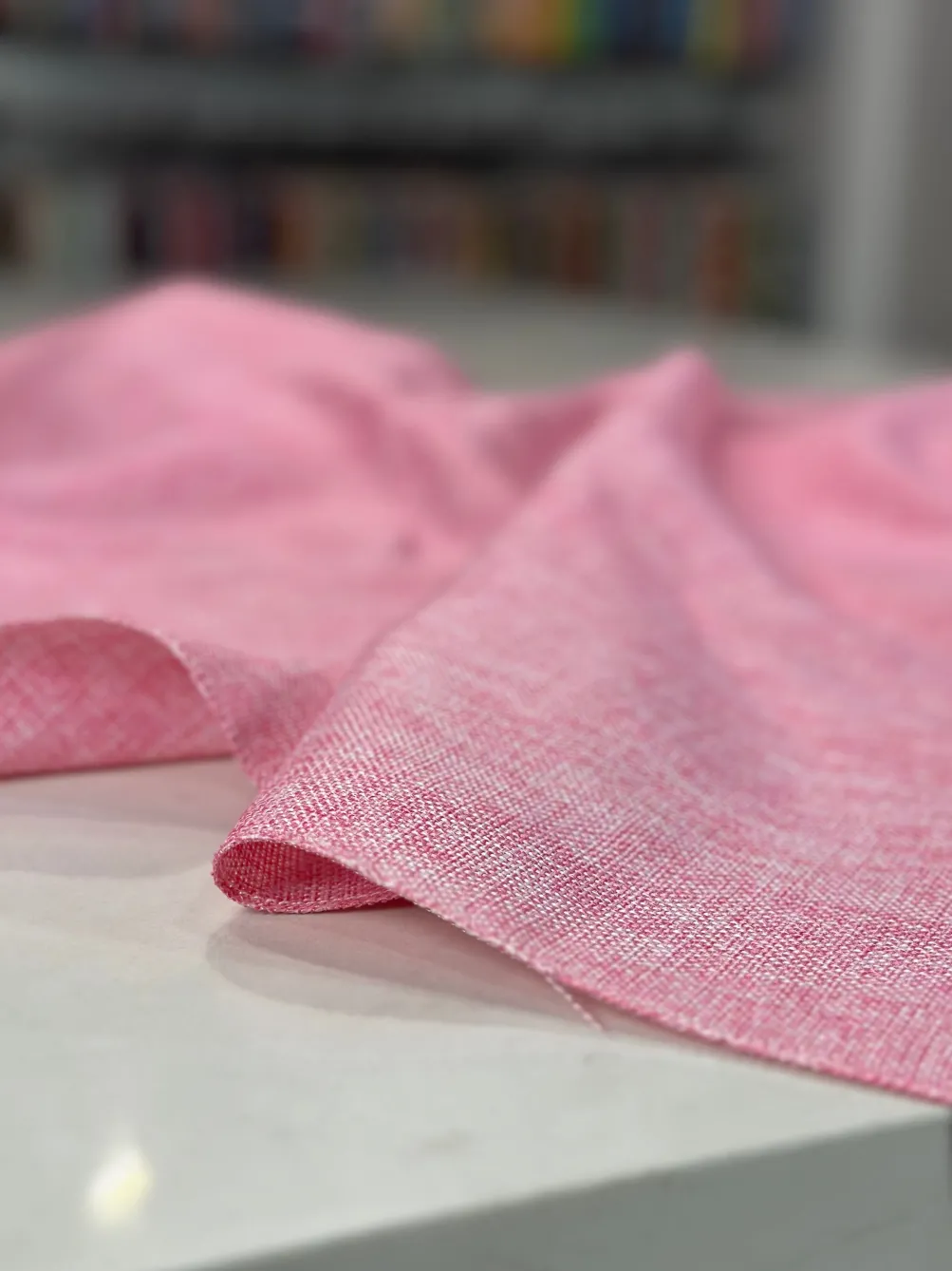 Imitation Burlap Table Linen in Pink