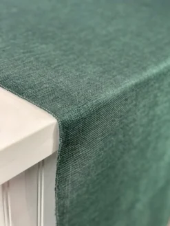 Imitation Burlap Table Linen in Hunter Green