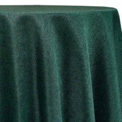 Imitation Burlap Table Linen in Hunter Green