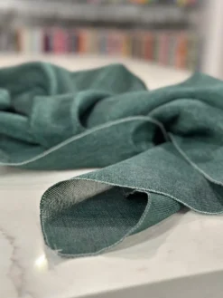 Imitation Burlap Table Linen in Hunter Green