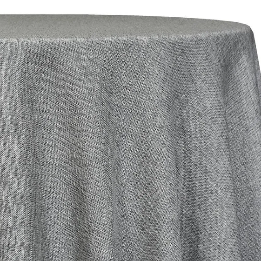 Imitation Burlap Table Linen in Charcoal