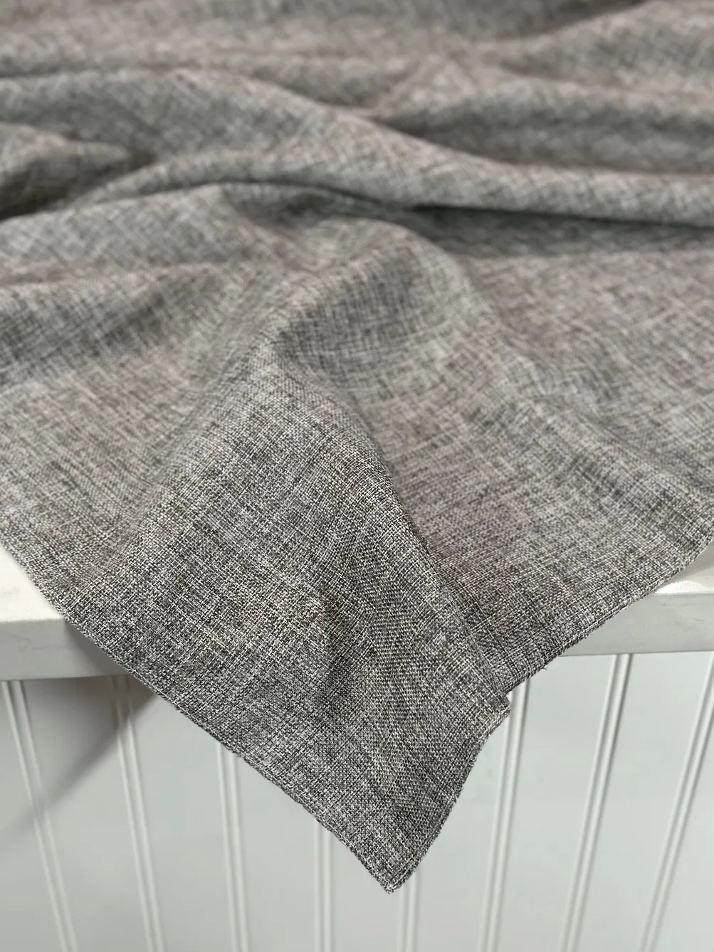 Imitation Burlap Table Linen in Charcoal