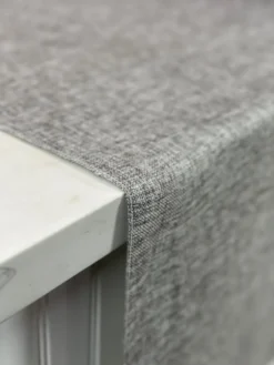 Imitation Burlap Table Linen in Charcoal