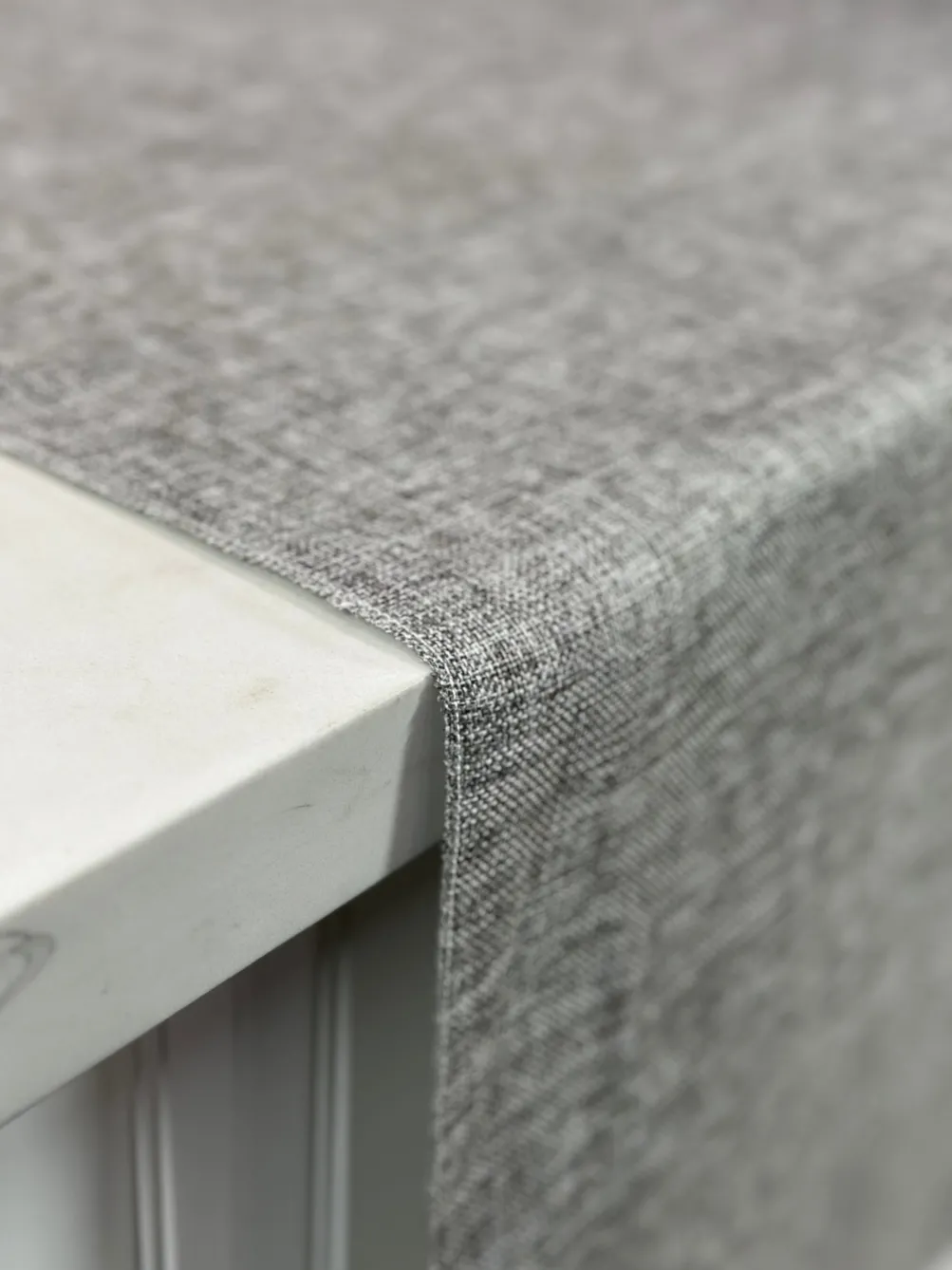 Imitation Burlap Table Linen in Charcoal
