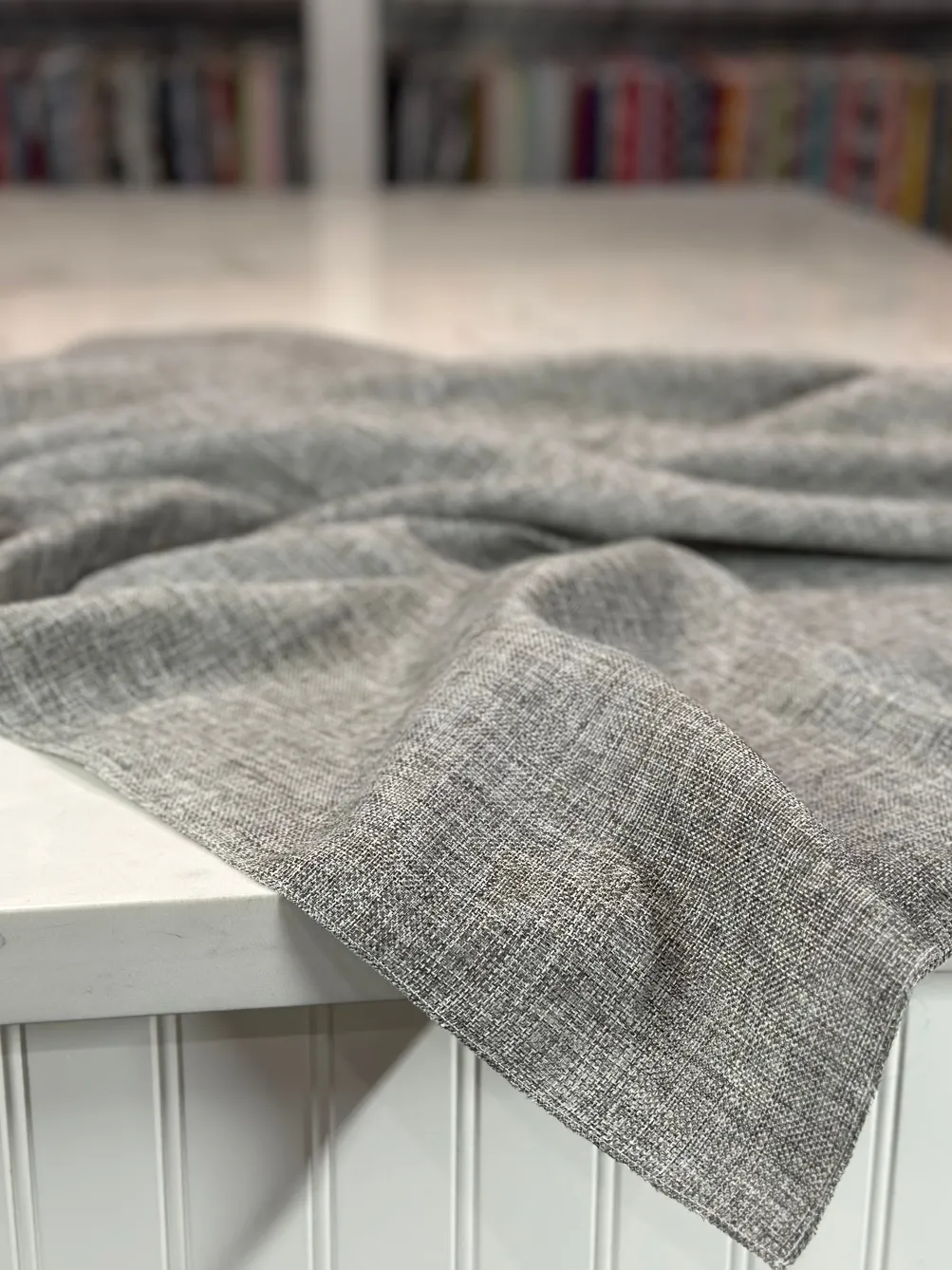 Imitation Burlap Table Linen in Charcoal