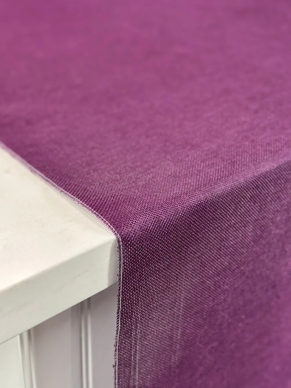Imitation Burlap Table Linen in Plum