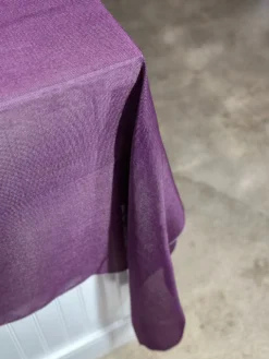 Imitation Burlap Table Linen in Plum
