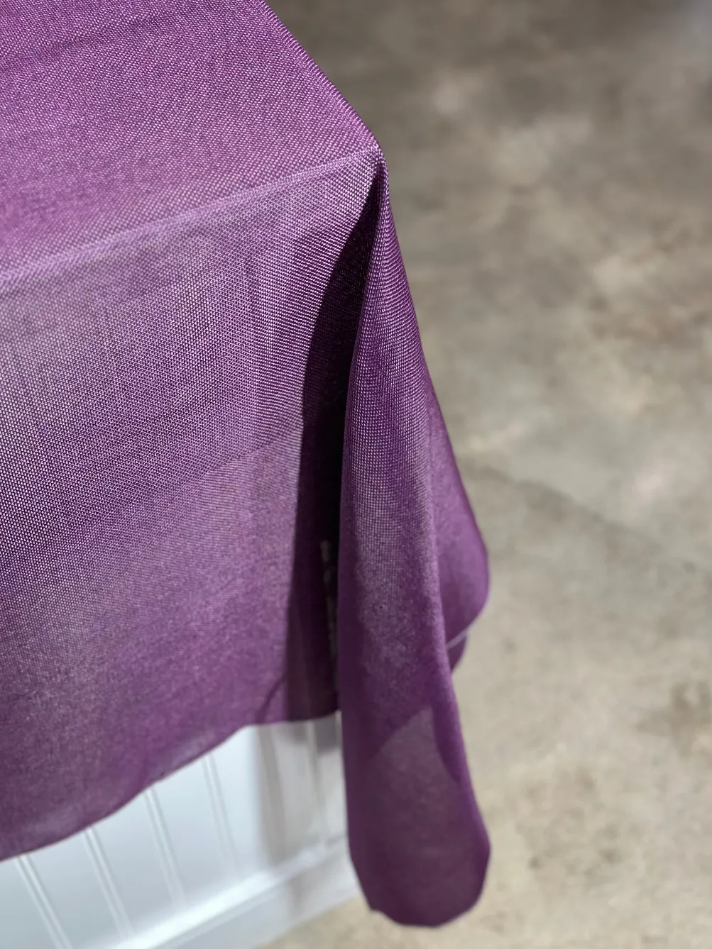 Imitation Burlap Table Linen in Plum