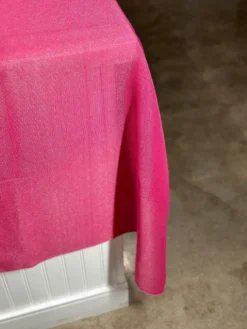 Imitation Burlap Table Linen in Hot Pink