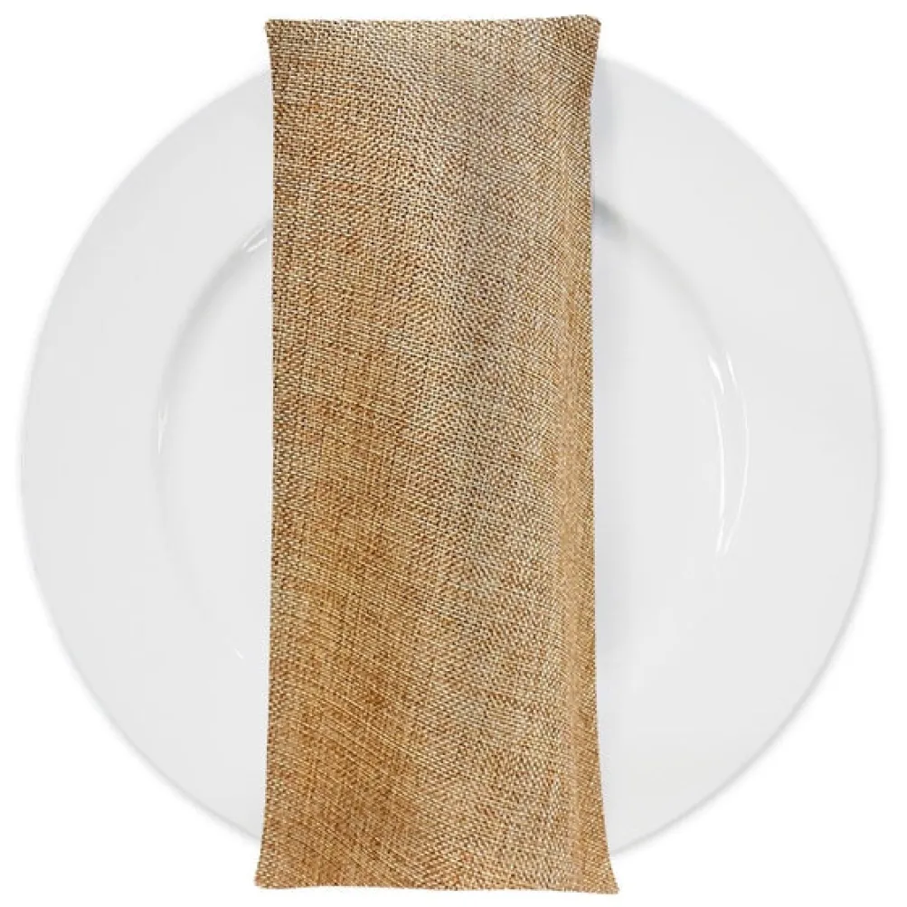 Imitation Burlap Table Napkin in Honey