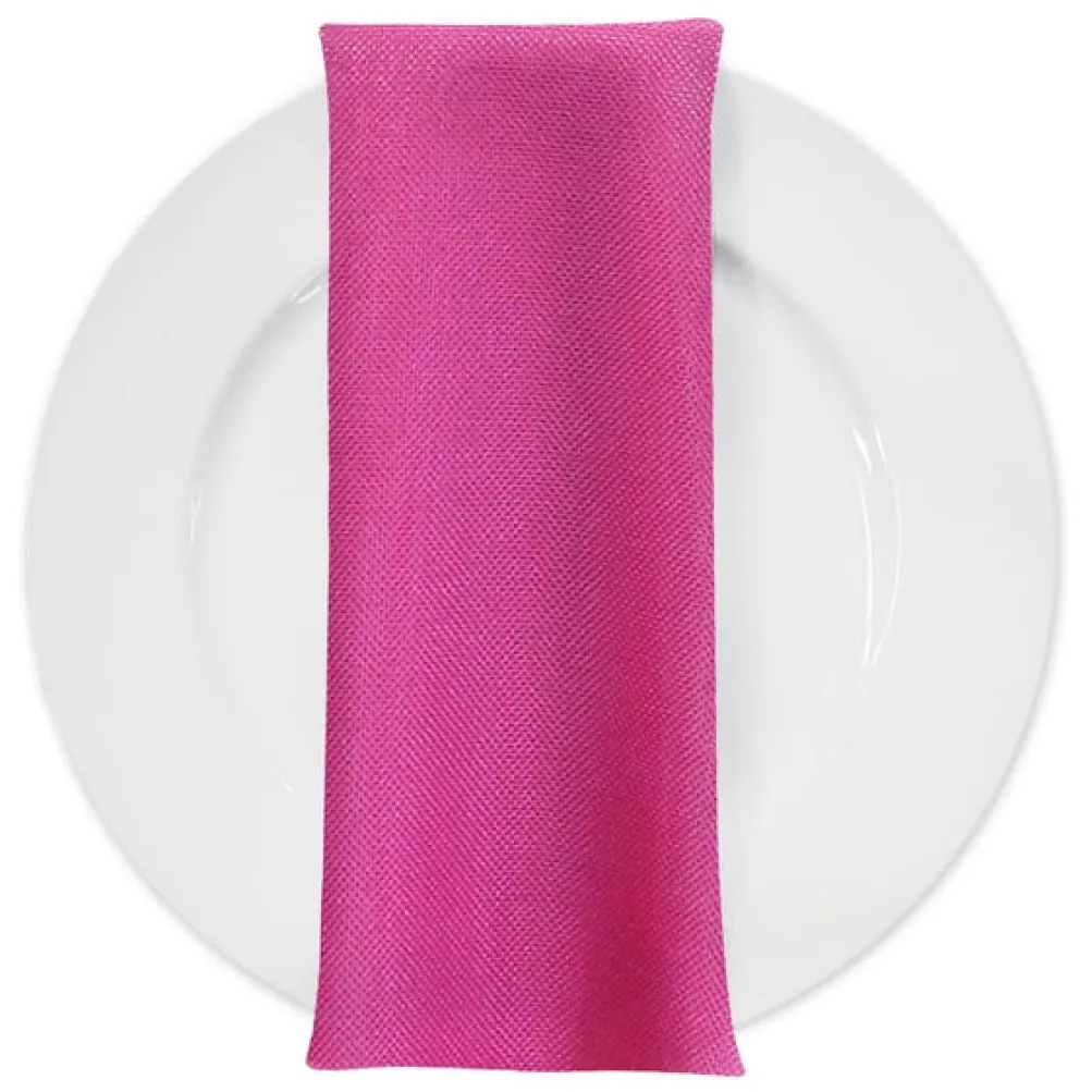 Imitation Burlap Table Napkin in Hot Pink