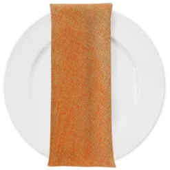 Imitation Burlap Table Napkin in Tangerine
