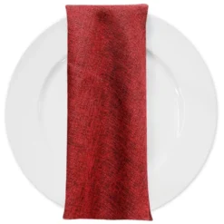 Imitation Burlap Table Napkin in Cranberry