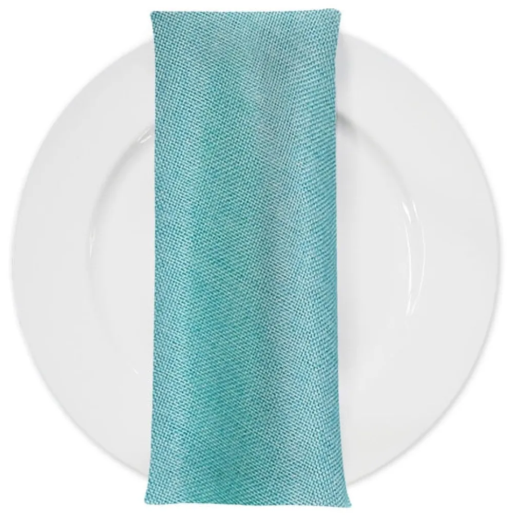 Imitation Burlap Table Napkin in Teal Green