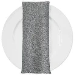 Imitation Burlap Table Napkin in Charcoal