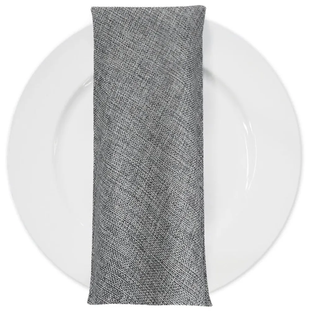 Imitation Burlap Table Napkin in Charcoal