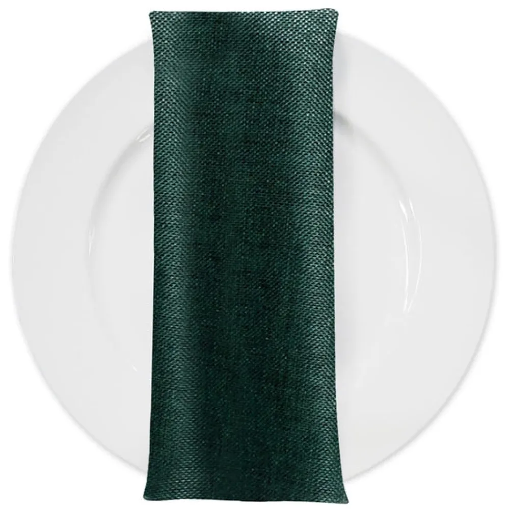 Imitation Burlap Table Napkin in Hunter Green