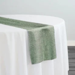Imitation Burlap Table Runner in Sage