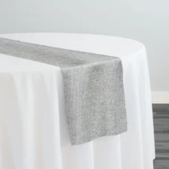 Imitation Burlap Table Runner in Silver