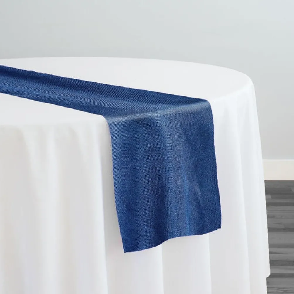 Imitation Burlap Table Runner in Navy