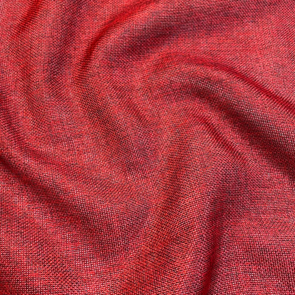 Imitation Burlap Table Runner in Cranberry