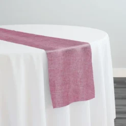 Imitation Burlap Table Runner in Pink