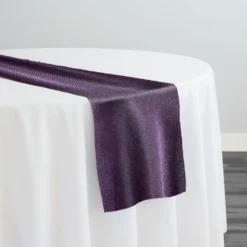 Imitation Burlap Table Runner in Plum