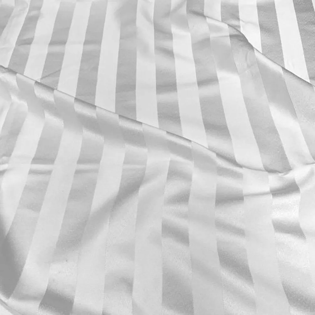 Imperial Stripe Table Linen in White