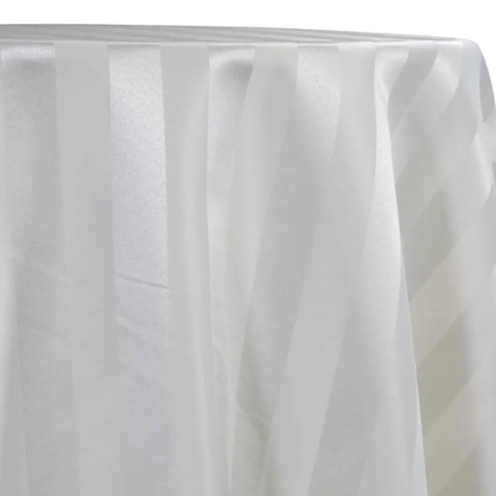 Imperial Stripe Table Linen in White