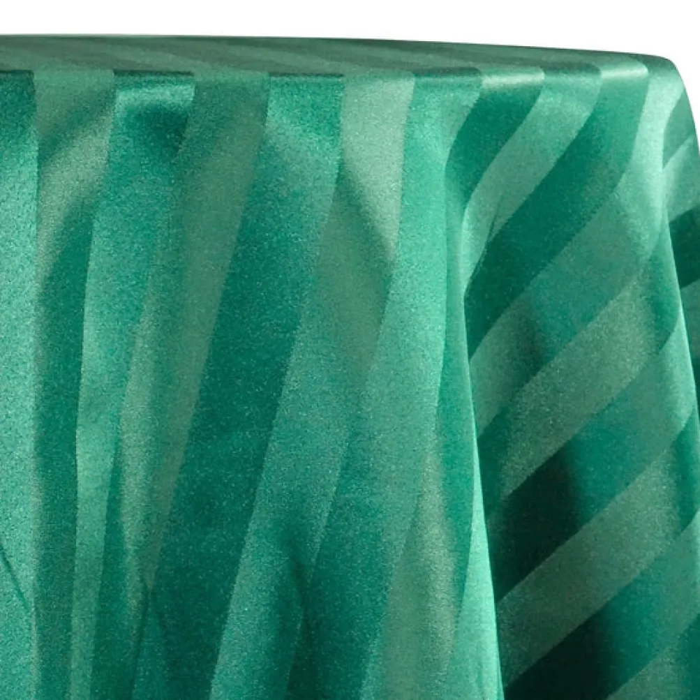 Imperial Stripe Table Linen in Hunter Green