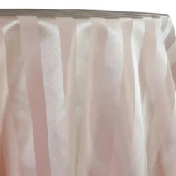 Imperial Stripe Table Linen in Champagne
