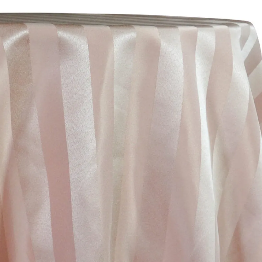 Imperial Stripe Table Linen in Champagne