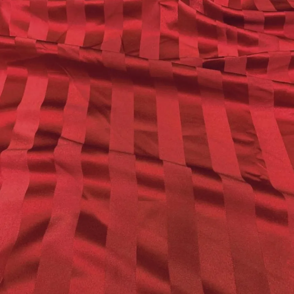 Imperial Stripe Table Linen in Red