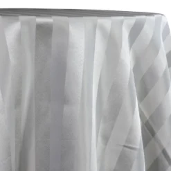 Imperial Stripe Table Linen in Silver