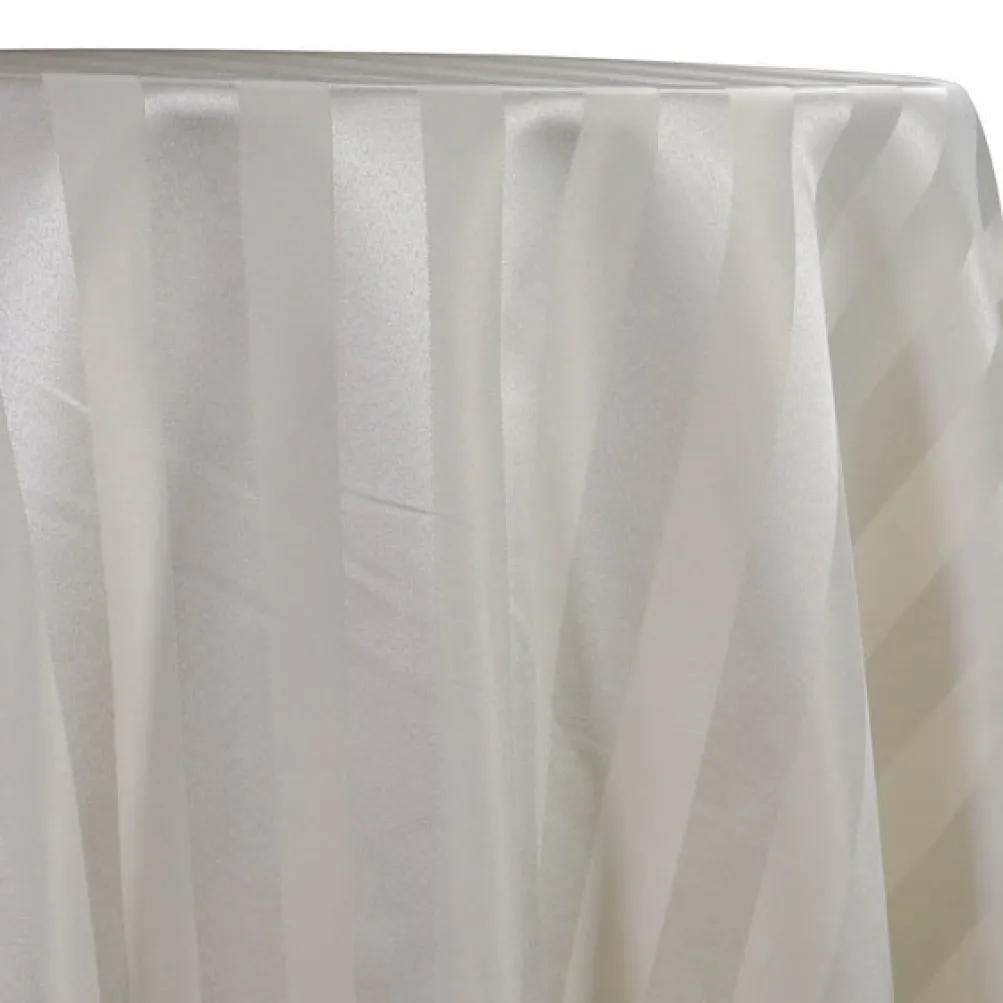 Imperial Stripe Table Linen in Ivory