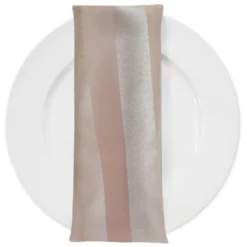 Imperial Stripe Table Napkin in Taupe