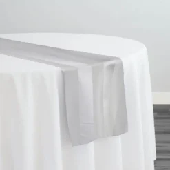 Imperial Stripe Table Runner in White