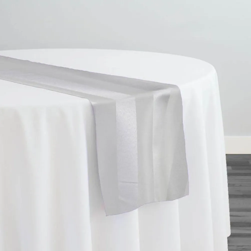 Imperial Stripe Table Runner in White