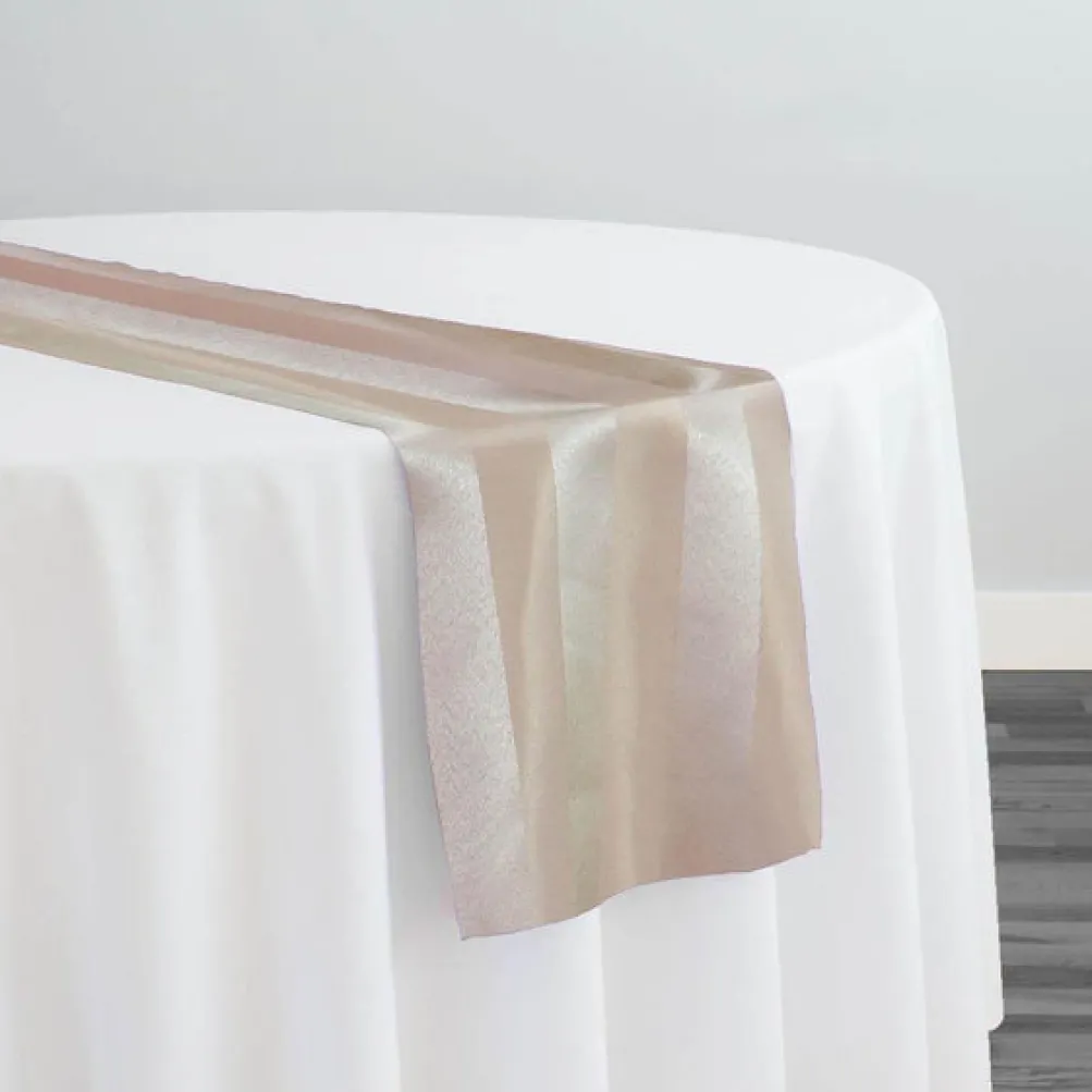 Imperial Stripe Table Runner in Taupe