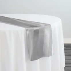 Imperial Stripe Table Runner in Silver