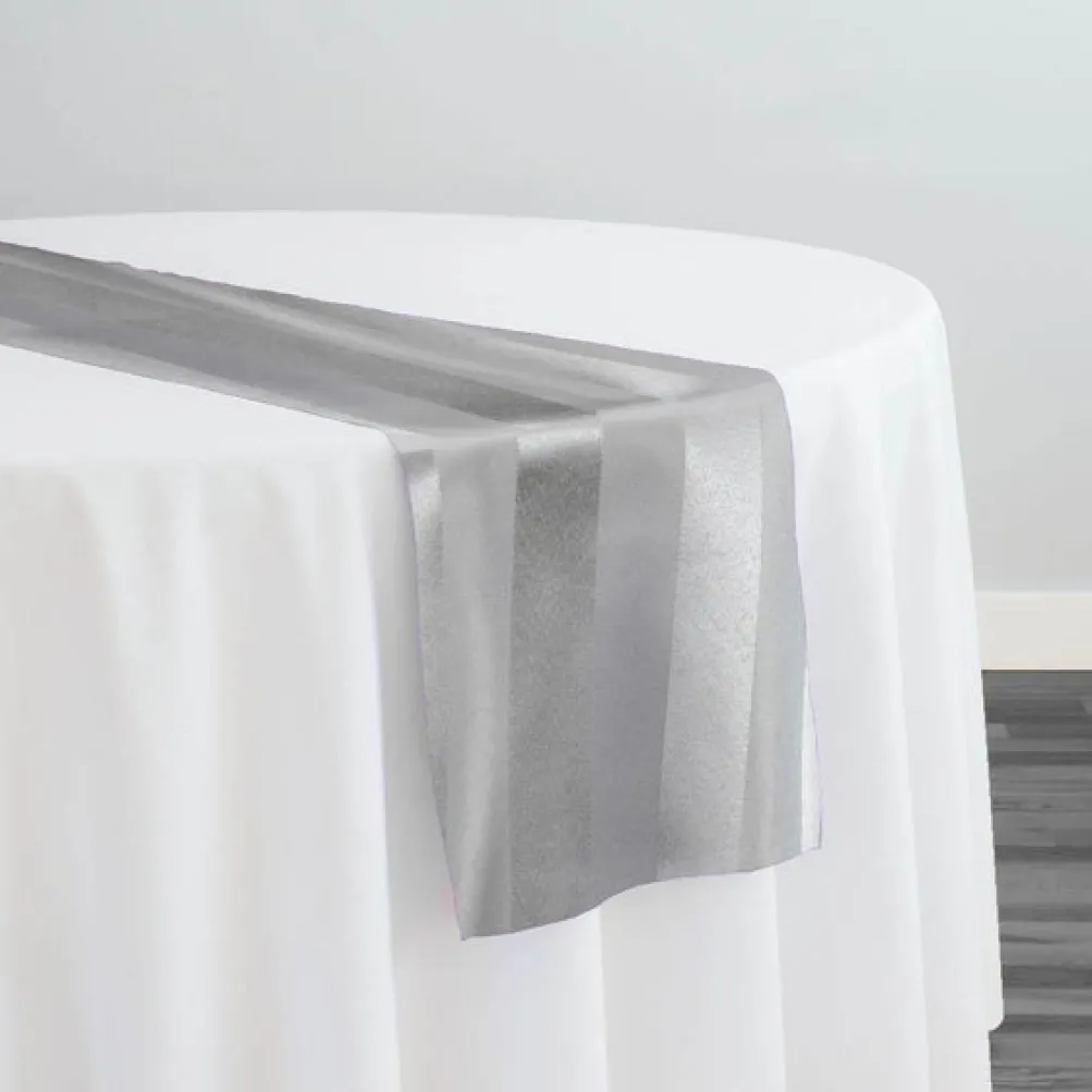 Imperial Stripe Table Runner in Silver