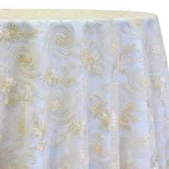 Jasmine Lace Table Linen in Ivory