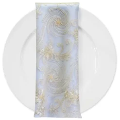 Jasmine Lace (w/ Poly Lining) Table Napkin in Ivory