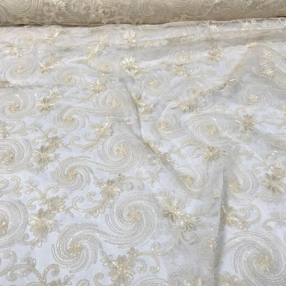 Jasmine Lace (w/ Poly Lining) Table Napkin in Ivory