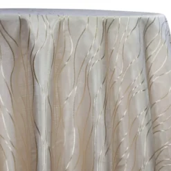 Karawave Jacquard (Reversible) Table Linen in Champagne