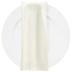 Lamour (Dull) Satin Table Napkin in Ivory 1111