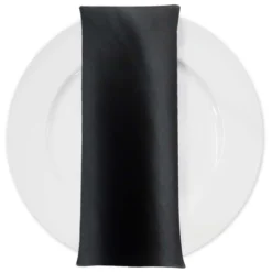 Lamour (Dull) Satin Table Napkin in Black 1115