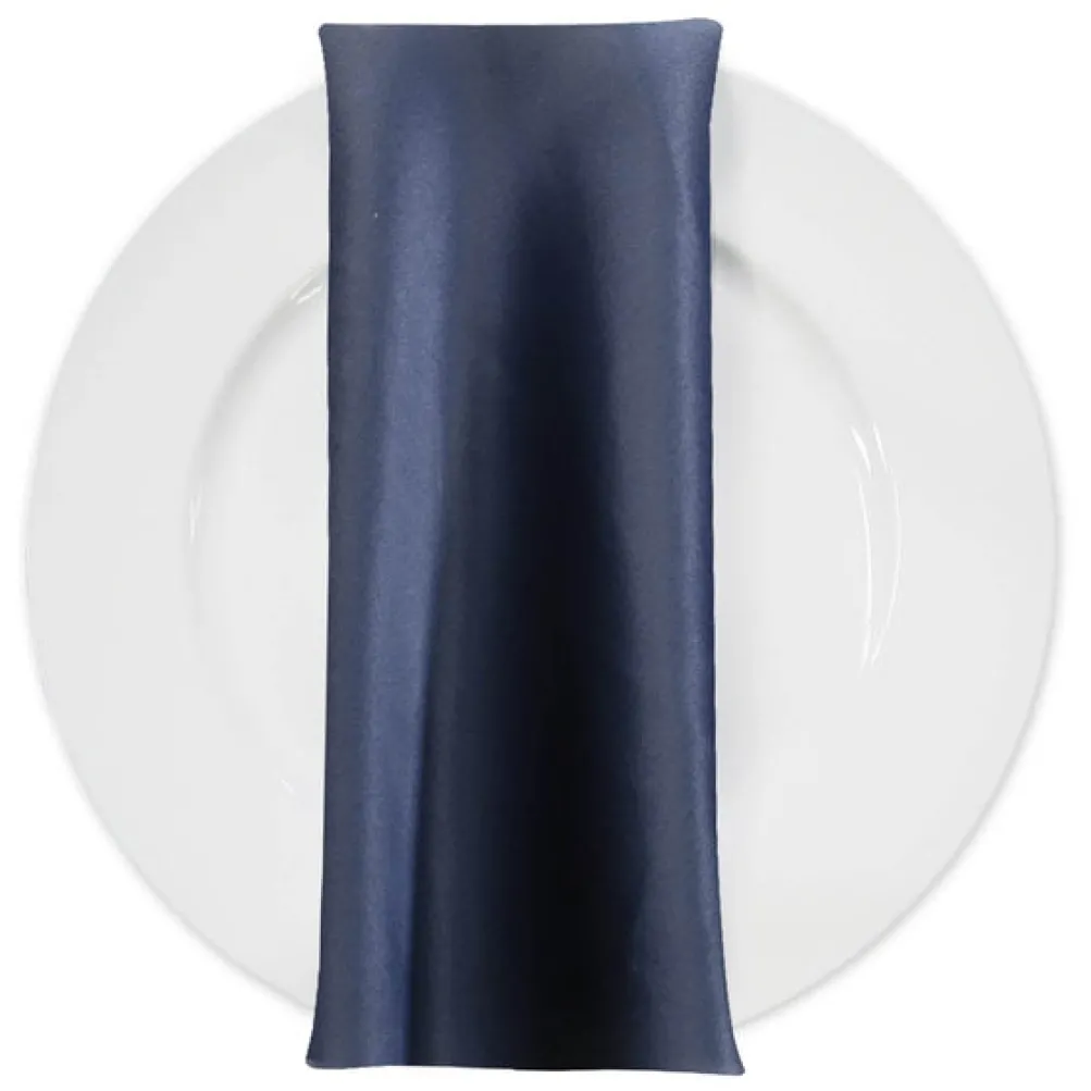 Lamour (Dull) Satin Table Napkin in Navy 1245
