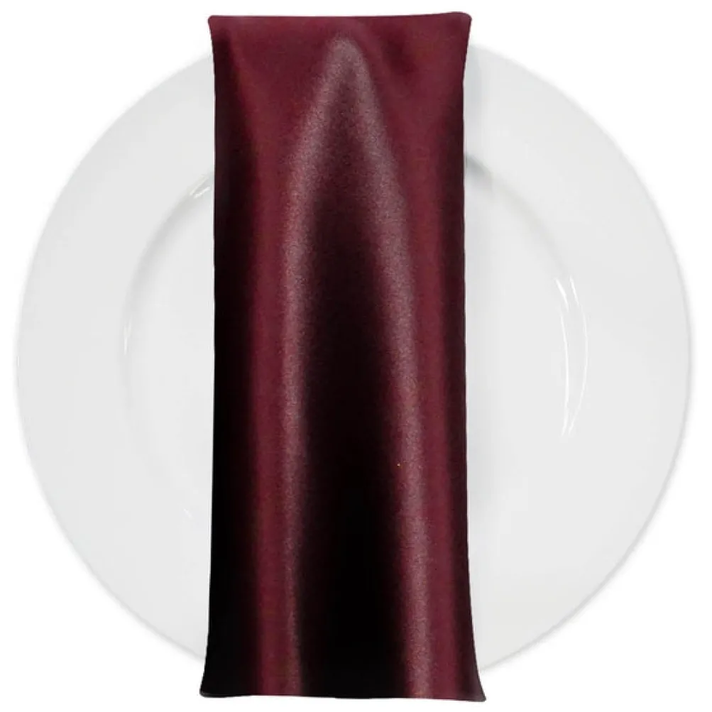 Lamour (Dull) Satin Table Napkin in Burgundy 1232
