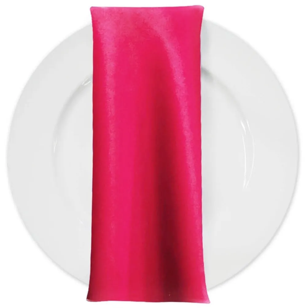 Lamour (Dull) Satin Table Napkin in Fuchsia 1195